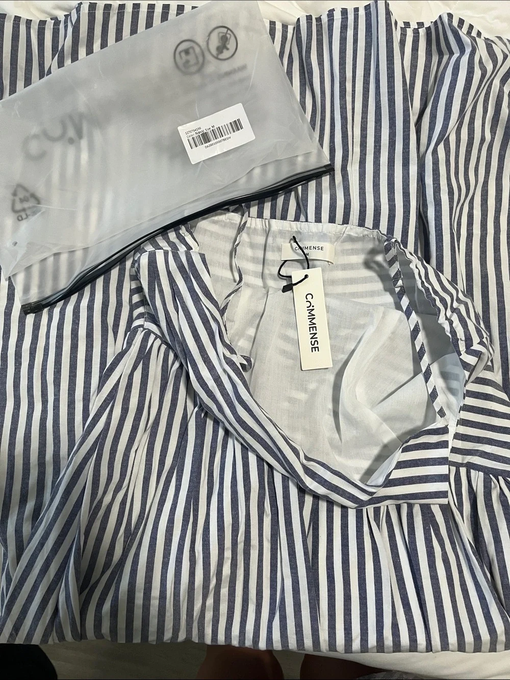 Commense Navy & White Striped One-Shoulder Maxi Dress - Picture 5 of 6
